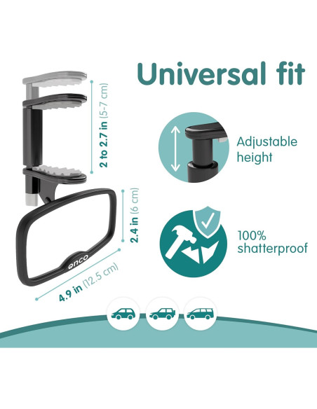 Espejo Clip-On para Bebé Onco - A Prueba de Roturas 5.8x12.4cm