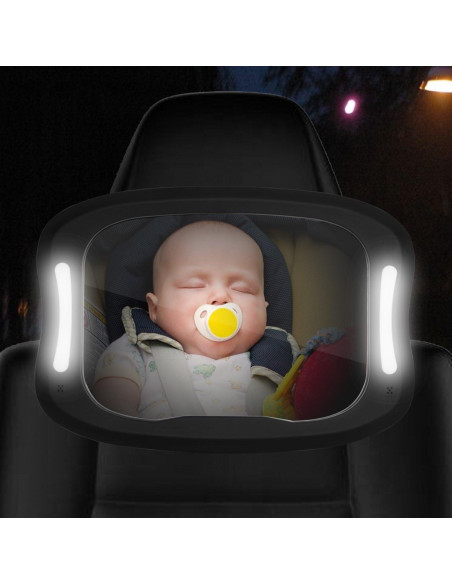 Espejo de Coche para Bebé FITNATE LED Ajustable 360