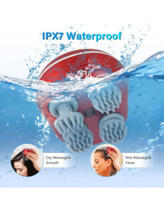 Masajeador Eléctrico Sereficy para Cuero Cabelludo Rojo 2