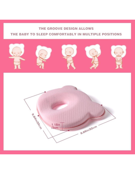 Almohada de Espuma de Memoria Yevclihds para Bebés Azul