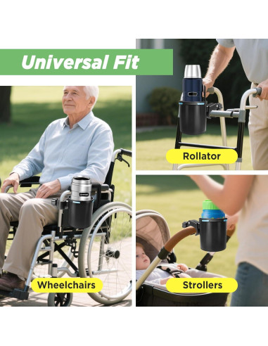 Soporte para Tazas Kevenal Ajustable para Silla de Ruedas