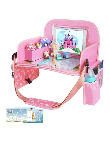 Bandeja de Viaje para Niños MENZOKE Rosa con Soporte para Tableta