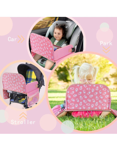 Bandeja de Viaje para Niños MENZOKE Rosa con Soporte para Tableta