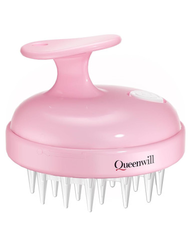 Masajeador de cuero cabelludo Queenwill rosa 2 modos vibración