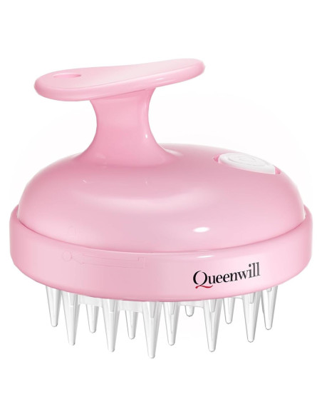 Masajeador de cuero cabelludo Queenwill rosa 2 modos vibración