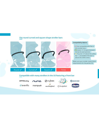 Bandeja de Snack Universal OYNA 5 en 1 para Cochecito