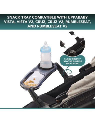 Bandeja de Snacks UPPAbaby Vista/Cruz V2, Lavable, 1 Compartimento