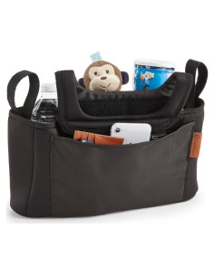 Organizador de Carrito Contours Negro - Caddy Ajustable para Bebés