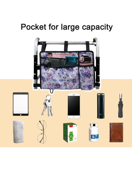 Bolsa para Andador Pouch Caroo con Soporte para Taza 39x27cm