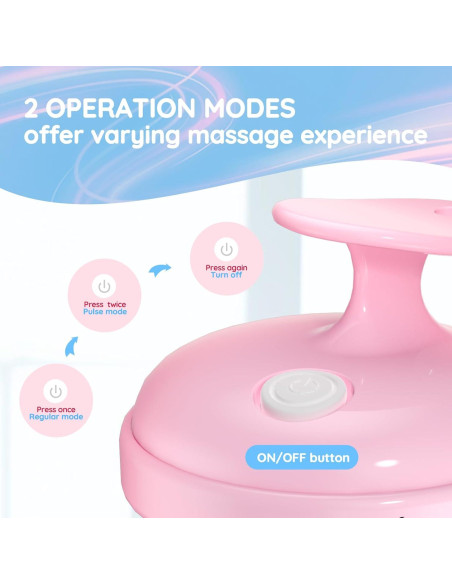 Masajeador de cuero cabelludo Queenwill rosa 2 modos vibración