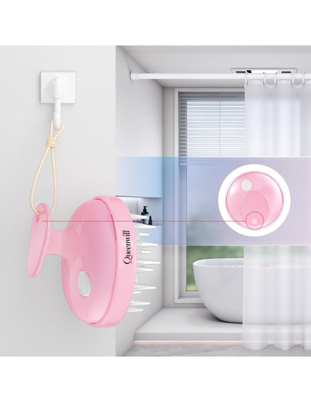 Masajeador de cuero cabelludo Queenwill rosa 2 modos vibración