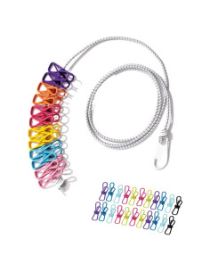 Cuerda de Ropa Retráctil Portátil Ygfejsdnsw 3.8m con 22 Clips