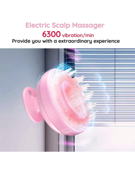 Masajeador de cuero cabelludo Queenwill rosa 2 modos vibración