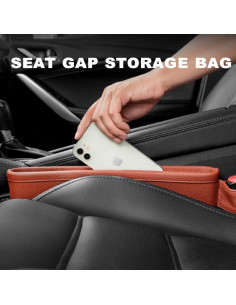 Organizador de Asiento de Coche Tumecos 2 Piezas Cuero Beige 2