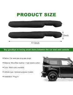 Relleno de Espacio entre Asientos de Cuero SHMZK - 2 PCS Negro 2
