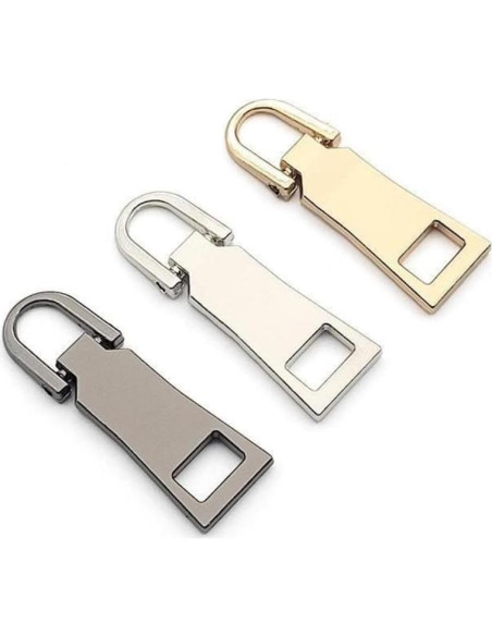 Tiradores de Cremallera TypoGrove 2 Pcs Plateado 2.5 cm