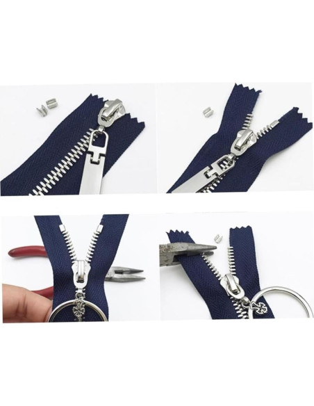 Tiradores de Cremallera TypoGrove 2 Pcs Plateado 2.5 cm