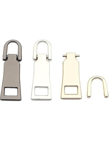 Tiradores de Cremallera TypoGrove 2 Pcs Plateado 2.5 cm