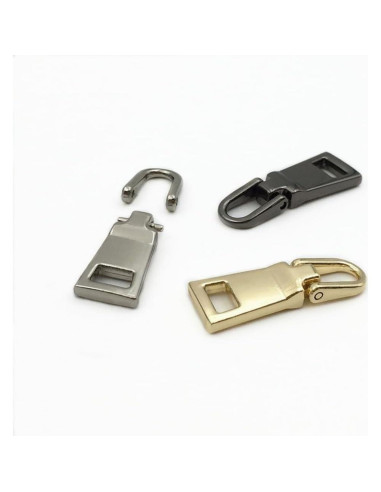 Tiradores de Cremallera TypoGrove 2 Pcs Plateado 2.5 cm