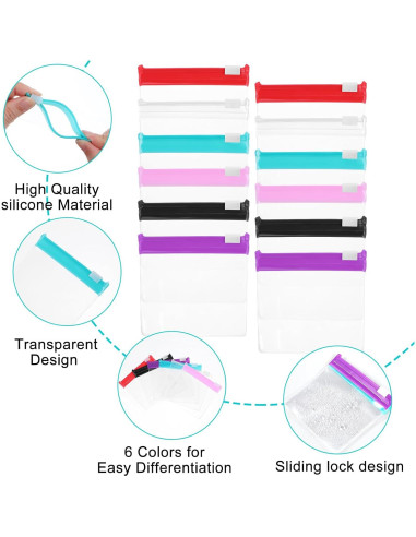 12 Bolsas de Almacenamiento Reutilizables Ptwola para Pastillas