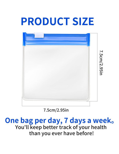 21 Bolsas de Pastillas EVA con Cierre Zip - 7 Colores