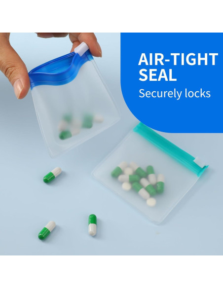 21 Bolsas de Pastillas EVA con Cierre Zip - 7 Colores