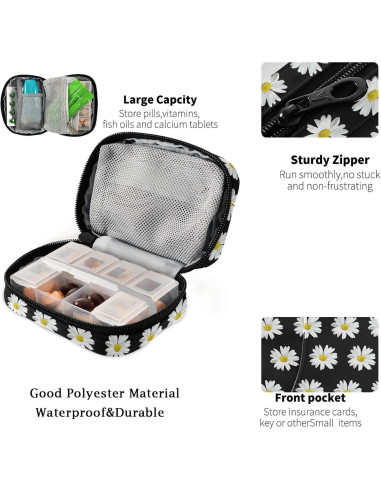 Bolsa Organizadora de Pastillas Fustylead Daisy Blanca 11.68x7.99cm