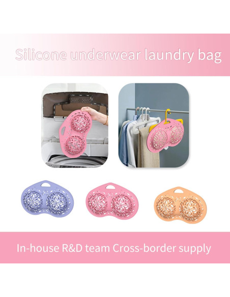 Bolsa de Lavado para Sujetadores LINLIJIA Silicona Rosa 24x38cm