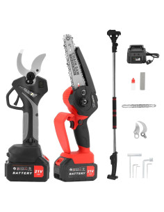 Kit de Podadora Eléctrica Fulgutonit con Motosierra y Baterías