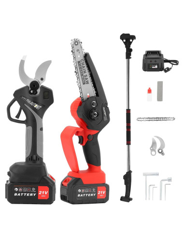 Kit de Podadora Eléctrica Fulgutonit con Motosierra y Baterías