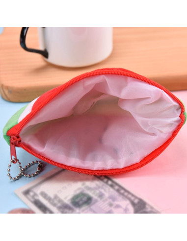 5 Monederos de Peluche Sandía Portátiles para Mujeres