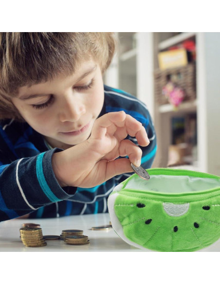 5 Monederos de Peluche Sandía Portátiles para Mujeres