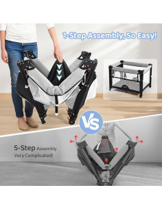 Cuna 5 en 1 Portátil Gris - Pack and Play con Cambiador 2