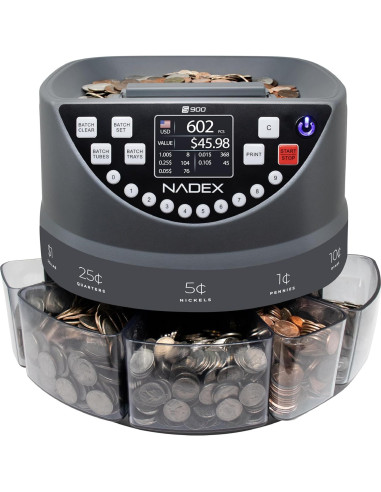 Clasificador de Monedas Nadex S900 con 48 Envoltorios