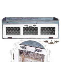 Estante de Alambre de Pollo Felt Creative - Gabinete Decorativo Azul Gris