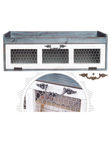 Estante de Alambre de Pollo Felt Creative - Gabinete Decorativo Azul Gris