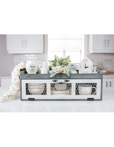 Estante de Alambre de Pollo Felt Creative - Gabinete Decorativo Azul Gris