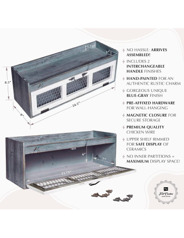 Estante de Alambre de Pollo Felt Creative - Gabinete Decorativo Azul Gris