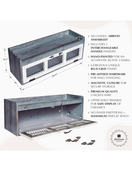 Estante de Alambre de Pollo Felt Creative - Gabinete Decorativo Azul Gris