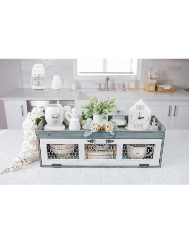 Estante de Alambre de Pollo Felt Creative - Gabinete Decorativo Azul Gris