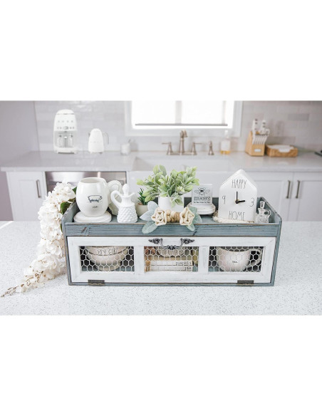 Estante de Alambre de Pollo Felt Creative - Gabinete Decorativo Azul Gris