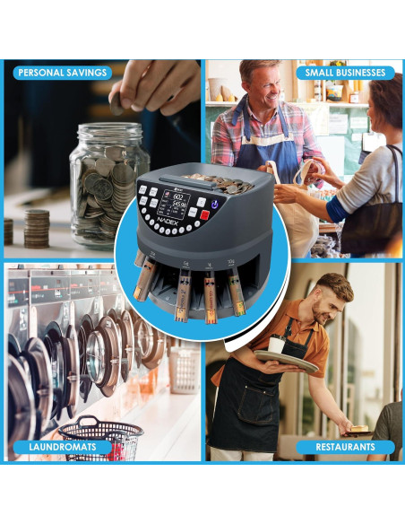 Clasificador de Monedas Nadex S900 con 48 Envoltorios Clasificador de Monedas Nadex S900 con 48 Envoltorios