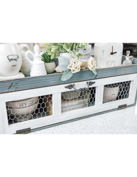 Estante de Alambre de Pollo Felt Creative - Gabinete Decorativo Azul Gris