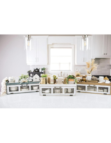 Estante de Alambre de Pollo Felt Creative - Gabinete Decorativo Azul Gris