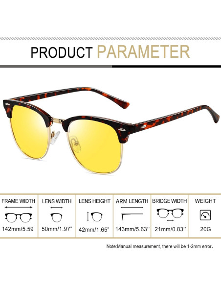 Gafas de sol Joopin H9041 medio marco polarizadas UV400 Gafas de sol Joopin H9041 medio marco polarizadas UV400