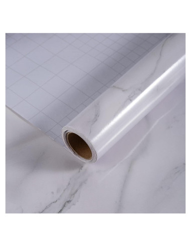 Papel Contacto Autoadhesivo Mármol Blanco Holomey 121.92x500.58 cm