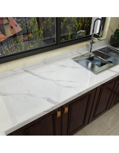 Papel Contacto Autoadhesivo Mármol Blanco Holomey 121.92x500.58 cm