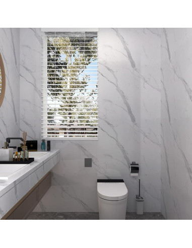 Papel Contacto Autoadhesivo Mármol Blanco Holomey 121.92x500.58 cm