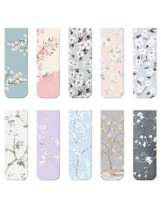 Chinco 10 Marcadores de Página Magnéticos Coloridos Floral