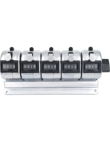 Contador de Clics GOGO de Escritorio - 5 Unidades, Metal Inoxidable
